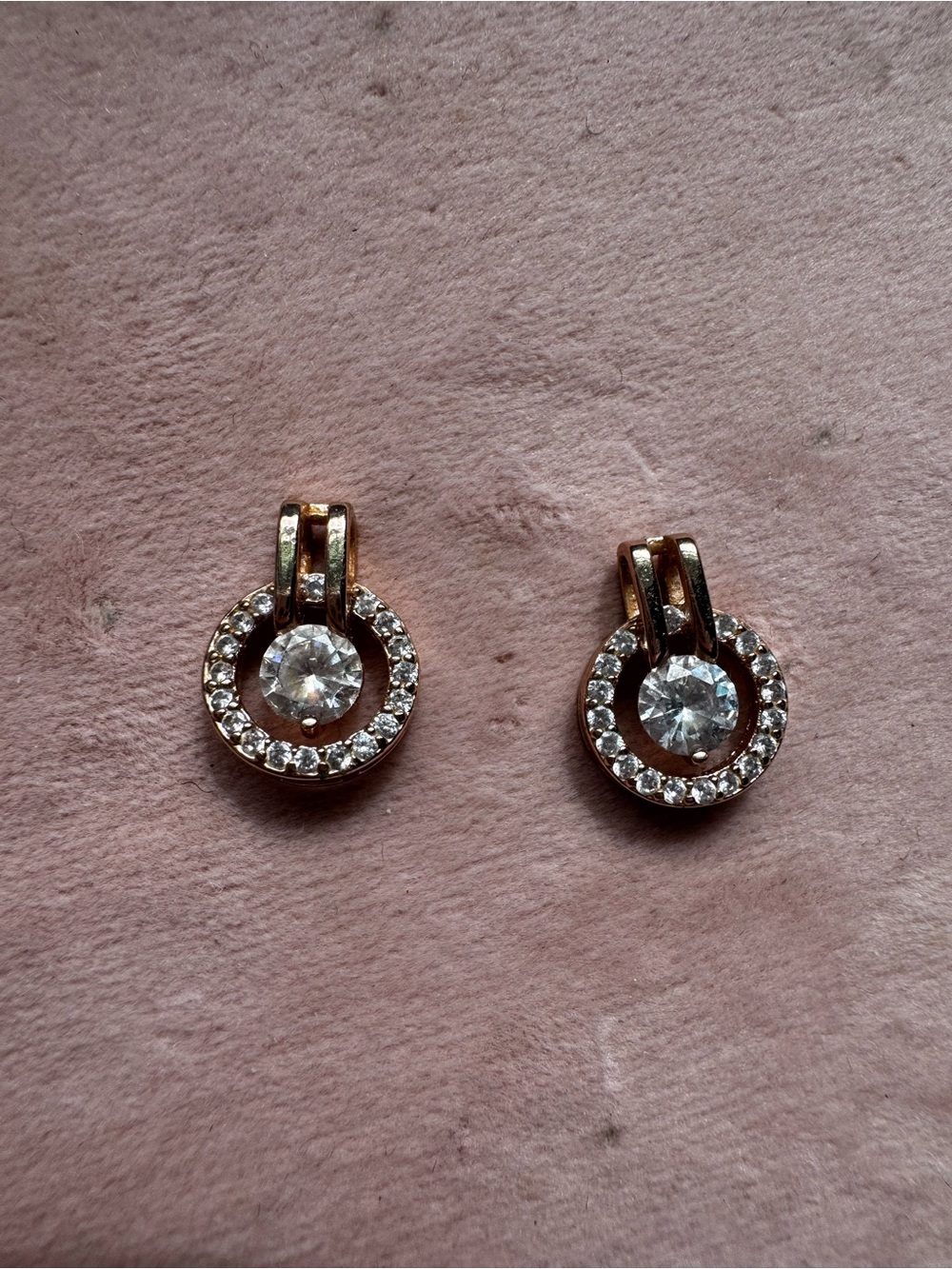 Source Unknown Rose Gold-Tone Crystal Halo Circle Drop Earrings